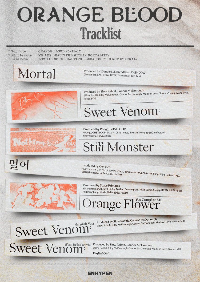 Daftar Lagu Album Orange Blood ENHYPEN.